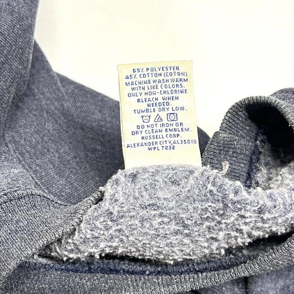 VTG Russell Athletic Sweatshirt Crewneck Blank Gray Blue Made In Mexico Sz L - Picture 7 of 8